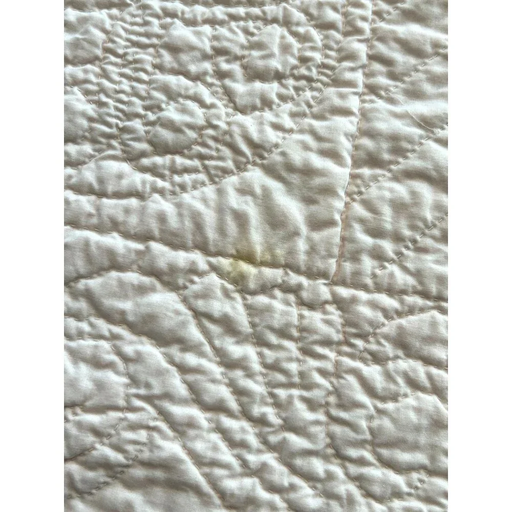 Vintage Fairy Elf Baby Blanket Quilt Hand Drawn Handmade Yellow Flaws READ